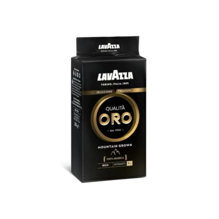 Czarne opakowanie kawy mielonej Lavazza Oro Mountain Grow 250g