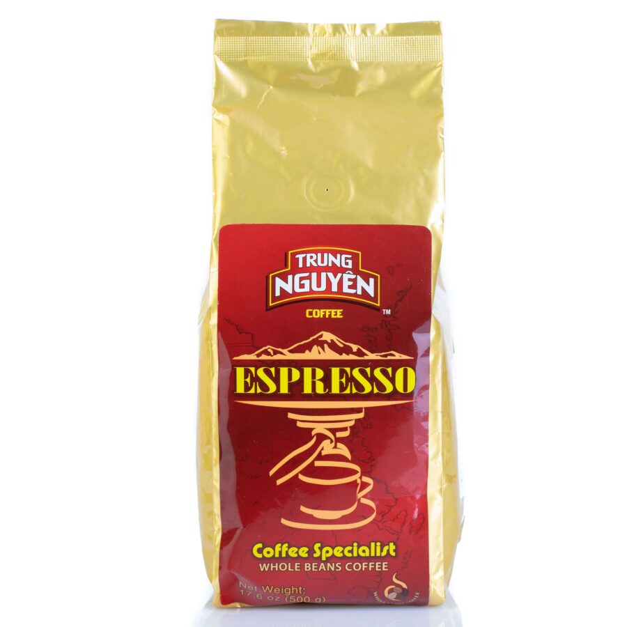 wietnamska kawa espresso coffee specialist w złotym opakowaniu z czerwoną etykietą, wielkość opakowania 500 g